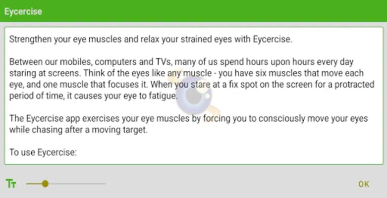 Eycercise Yoga for your eyes android App screenshot 0